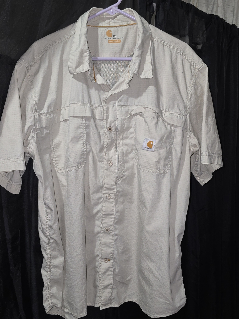 Carhartt Men's Short-Sleeve Work Shirt — Light Beige